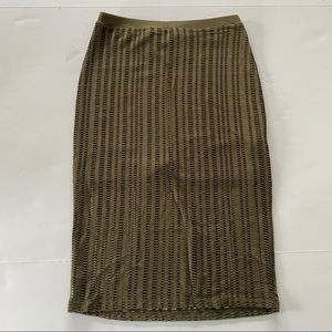 T Alexander Wang Eyelet Olive Green Skirt